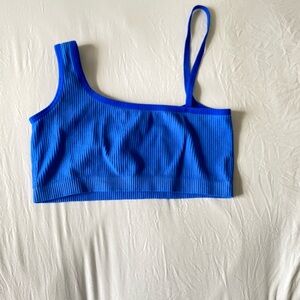 Vibrant Blue One-Shoulder Crop Top